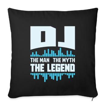 DJ - Housse de coussin décorative 45 x 45 cm - noir - Devant