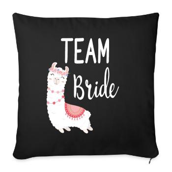 Team Bride Braut Alpaca Lama Alpaka JGA Party - Sofa pillowcase 17,3'' x 17,3'' (45 x 45 cm) - black - Front