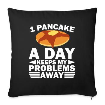 Pancakes pancake gift I breakfast pancake - Sofa pillowcase 17,3'' x 17,3'' (45 x 45 cm) - black - Front