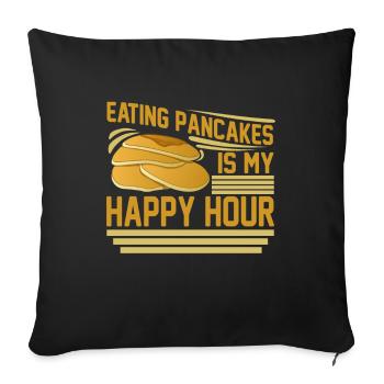 Pancakes pancake gift I breakfast pancake - Sofa pillowcase 17,3'' x 17,3'' (45 x 45 cm) - black - Front