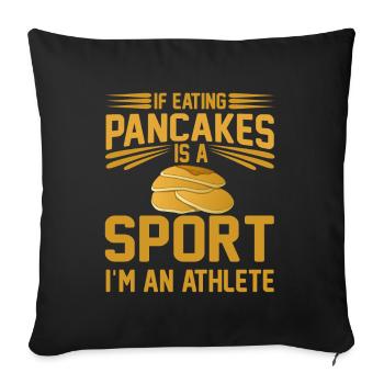 Pancakes pancake gift I breakfast pancake - Sofa pillowcase 17,3'' x 17,3'' (45 x 45 cm) - black - Front