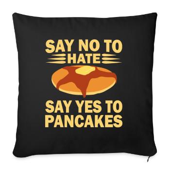 Pancakes pancake gift I breakfast pancake - Sofa pillowcase 17,3'' x 17,3'' (45 x 45 cm) - black - Front