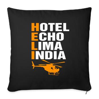 Helicopter Pilot Gift I Helicopter Helicopter - Sofa pillowcase 17,3'' x 17,3'' (45 x 45 cm) - black - Front