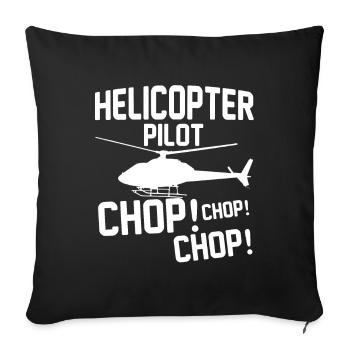Helicopter Pilot Gift I Helicopter Helicopter - Sofa pillowcase 17,3'' x 17,3'' (45 x 45 cm) - black - Front
