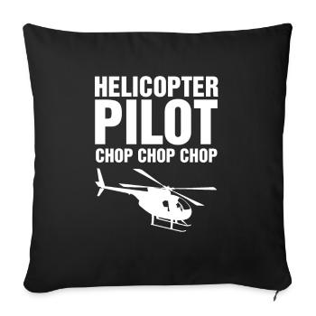 Helicopter Pilot Gift I Helicopter Helicopter - Sofa pillowcase 17,3'' x 17,3'' (45 x 45 cm) - black - Front