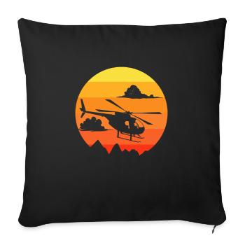 Hélicoptère Pilote Cadeau I hélicoptère - Housse de coussin décorative 45 x 45 cm - noir - Devant