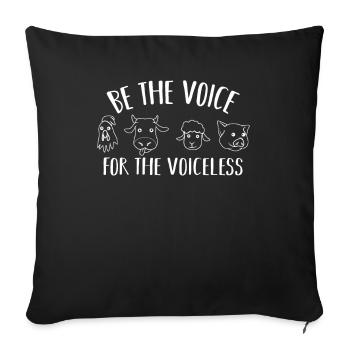 Soyez la voix des sans voix - Housse de coussin décorative 45 x 45 cm - noir - Devant