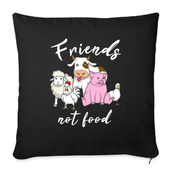 Des amis pas de la nourriture - Housse de coussin décorative 45 x 45 cm - noir - Devant