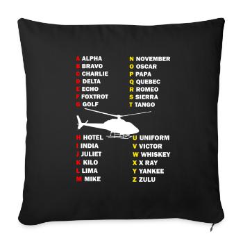Pilote d'hélicoptère cadeau je hélicoptère hélicoptère - Housse de coussin décorative 45 x 45 cm - noir - Devant