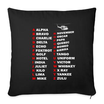 Pilote d'hélicoptère cadeau je hélicoptère hélicoptère - Housse de coussin décorative 45 x 45 cm - noir - Devant