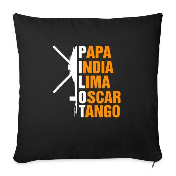 Pilote d'hélicoptère cadeau je hélicoptère hélicoptère - Housse de coussin décorative 45 x 45 cm - noir - Devant