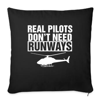 Pilote d'hélicoptère cadeau je hélicoptère hélicoptère - Housse de coussin décorative 45 x 45 cm - noir - Devant