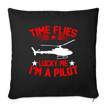 Helicopter Pilot Gift I Helicopter Helicopter - Sofa pillowcase 17,3'' x 17,3'' (45 x 45 cm) - black - Front