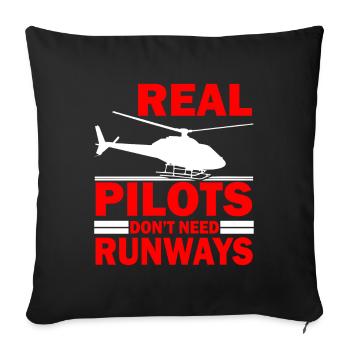 Helicopter Pilot Gift I Helicopter Helicopter - Sofa pillowcase 17,3'' x 17,3'' (45 x 45 cm) - black - Front