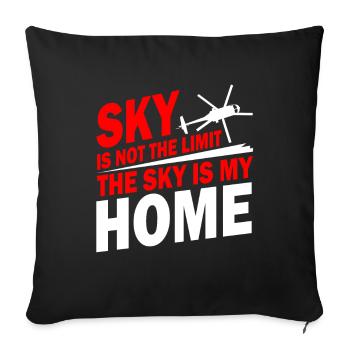 Pilote d'hélicoptère cadeau je hélicoptère hélicoptère - Housse de coussin décorative 45 x 45 cm - noir - Devant