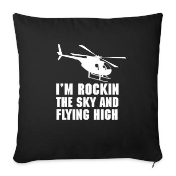 Pilote d'hélicoptère cadeau je hélicoptère hélicoptère - Housse de coussin décorative 45 x 45 cm - noir - Devant