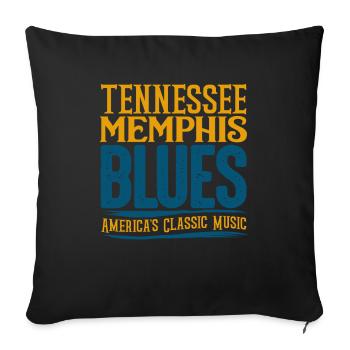 blues - Sofa pillowcase 17,3'' x 17,3'' (45 x 45 cm) - black - Front