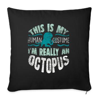 Oktopus - Sofakissenbezug 45 x 45 cm - Schwarz - Vorne