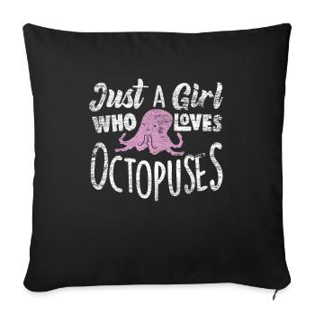 Oktopus - Sofakissenbezug 45 x 45 cm - Schwarz - Vorne
