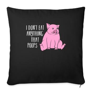Je ne mange rien de caca - Housse de coussin décorative 45 x 45 cm - noir - Devant