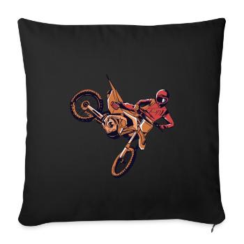 Dirt bike supercross gift I biker MX motocross - Sofa pillowcase 17,3'' x 17,3'' (45 x 45 cm) - black - Front