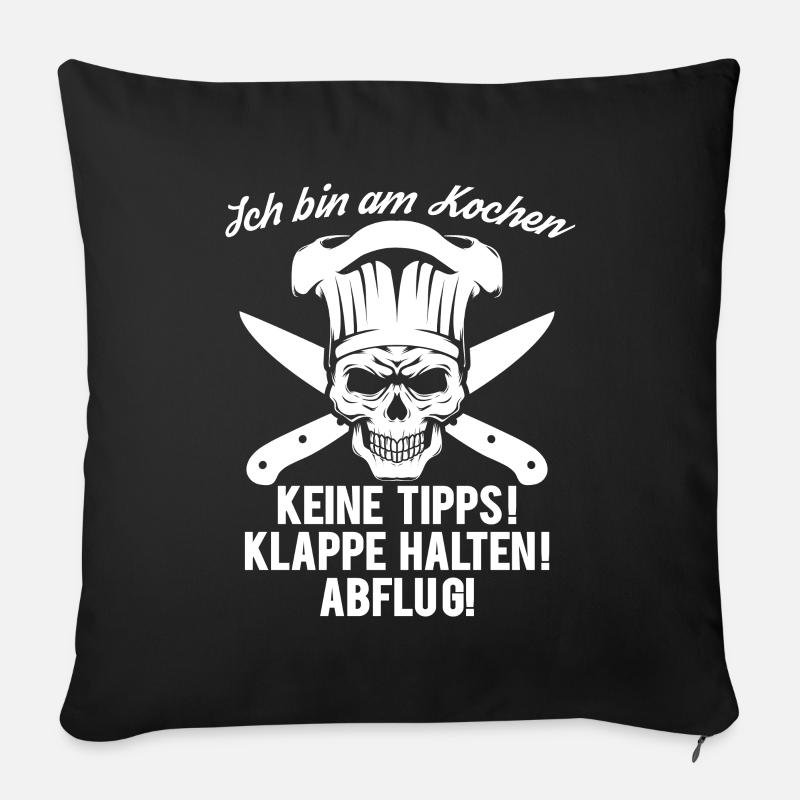 Ich Bin Am Kochen - Sofakissenbezug 45 x 45 cm - Schwarz