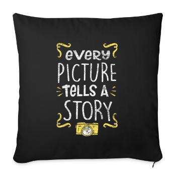 Photographer camera - Sofa pillowcase 17,3'' x 17,3'' (45 x 45 cm) - black - Front