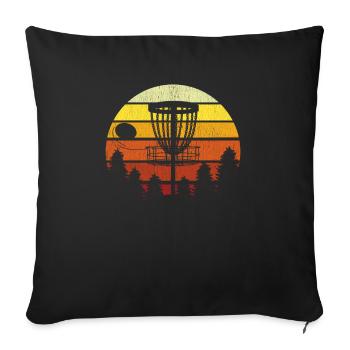 Frisbee Disc Golf Hobby Sport Leisure Ultimate - Sofa pillowcase 17,3'' x 17,3'' (45 x 45 cm) - black - Front