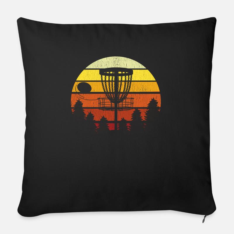 Frisbee Discgolf Hobby Sport Freizeit Ultimate - Sofakissenbezug 45 x 45 cm - Schwarz