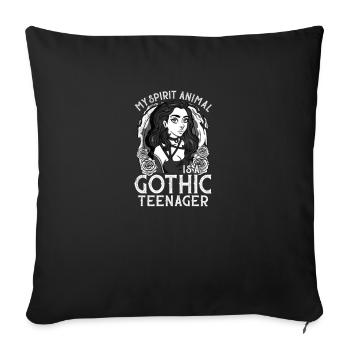 My Spirit Animal est un adolescent gothique sombre - Housse de coussin décorative 45 x 45 cm - noir - Devant