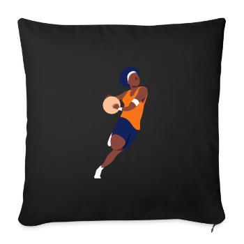 Basketball Spieler Mädchen Geschenk I Streetball - Sofakissenbezug 45 x 45 cm - Schwarz - Vorne
