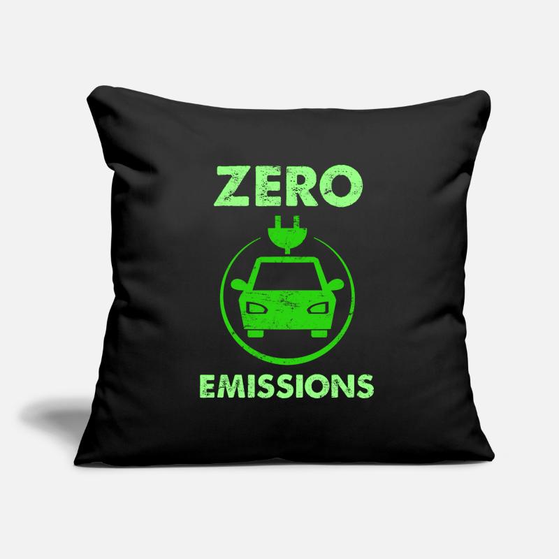 Zero Emissions Funny Electric Car Sayings Eauto Sofa pillowcase 17,3'' x 17,3'' (45 x 45 cm)