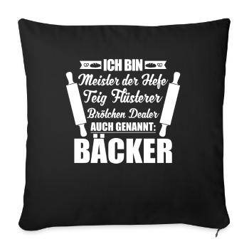 Ich bin Bäcker - Sofakissenbezug 45 x 45 cm - Schwarz - Vorne