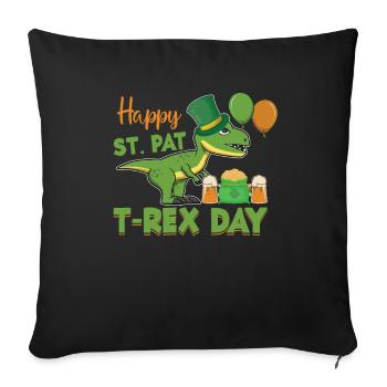 St. Patricks Day T-Rex - Sofa pillowcase 17,3'' x 17,3'' (45 x 45 cm) - black - Front