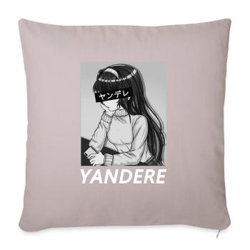 Yandere Anime Japan Manga Girl Comic Cute - Sofa pillowcase 17,3'' x 17,3'' (45 x 45 cm) - light taupe - Front