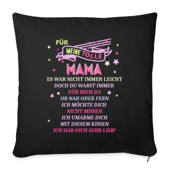 Tolle Mama Kissen Spruch - Sofakissenbezug 45 x 45 cm - Schwarz - Vorne