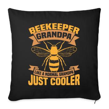 Beekeeper grandpa - Sofa pillowcase 17,3'' x 17,3'' (45 x 45 cm) - black - Front