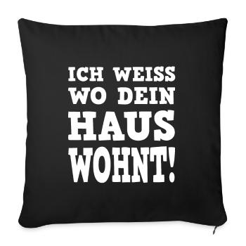 Je sais où habite ta maison - Housse de coussin décorative 45 x 45 cm - noir - Devant