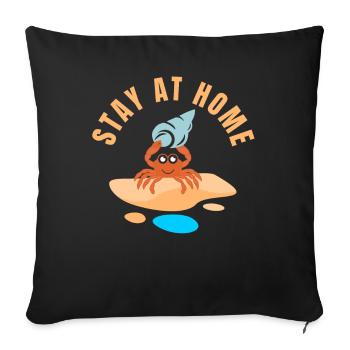 Stay At Home world champion crab hermit hermit - Sofa pillowcase 17,3'' x 17,3'' (45 x 45 cm) - black - Front