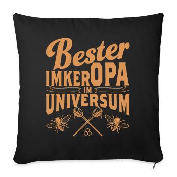 Bester Imker Opa im Universum - Sofakissenbezug 45 x 45 cm - Schwarz - Vorne