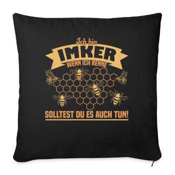 Ich bin Imker - Sofakissenbezug 45 x 45 cm - Schwarz - Vorne