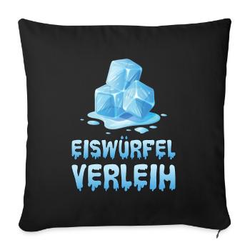 Eiwürfel Verleih Vermietung Eis Eismaschine - Sofakissenbezug 45 x 45 cm - Schwarz - Vorne