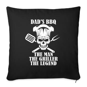 Dad's BBQ - Sofakissenbezug 45 x 45 cm - Schwarz - Vorne