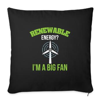 Énergie renouvelable - Housse de coussin décorative 45 x 45 cm - noir - Devant