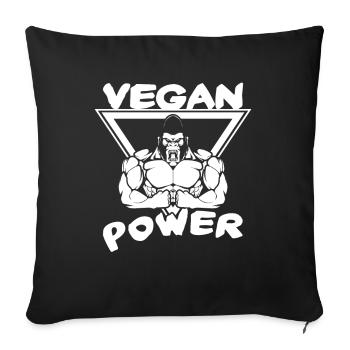 Vegan Power - Housse de coussin décorative 45 x 45 cm - noir - Devant