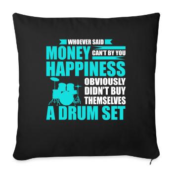 Cadeau batterie I batteur batteur - Housse de coussin décorative 45 x 45 cm - noir - Devant