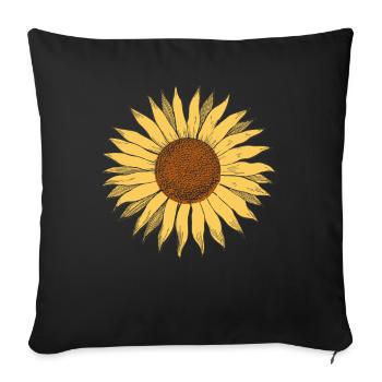 Sunflower - Sofa pillowcase 17,3'' x 17,3'' (45 x 45 cm) - black - Front