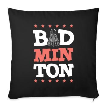 Badminton Sport Federball - Housse de coussin décorative 45 x 45 cm - noir - Devant