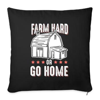 Ferme dur ou rentre à la maison drôle - Housse de coussin décorative 45 x 45 cm - noir - Devant