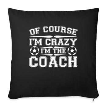 Cadeau d'entraîneur de football I entraîneur de jeunes footballeurs - Housse de coussin décorative 45 x 45 cm - noir - Devant